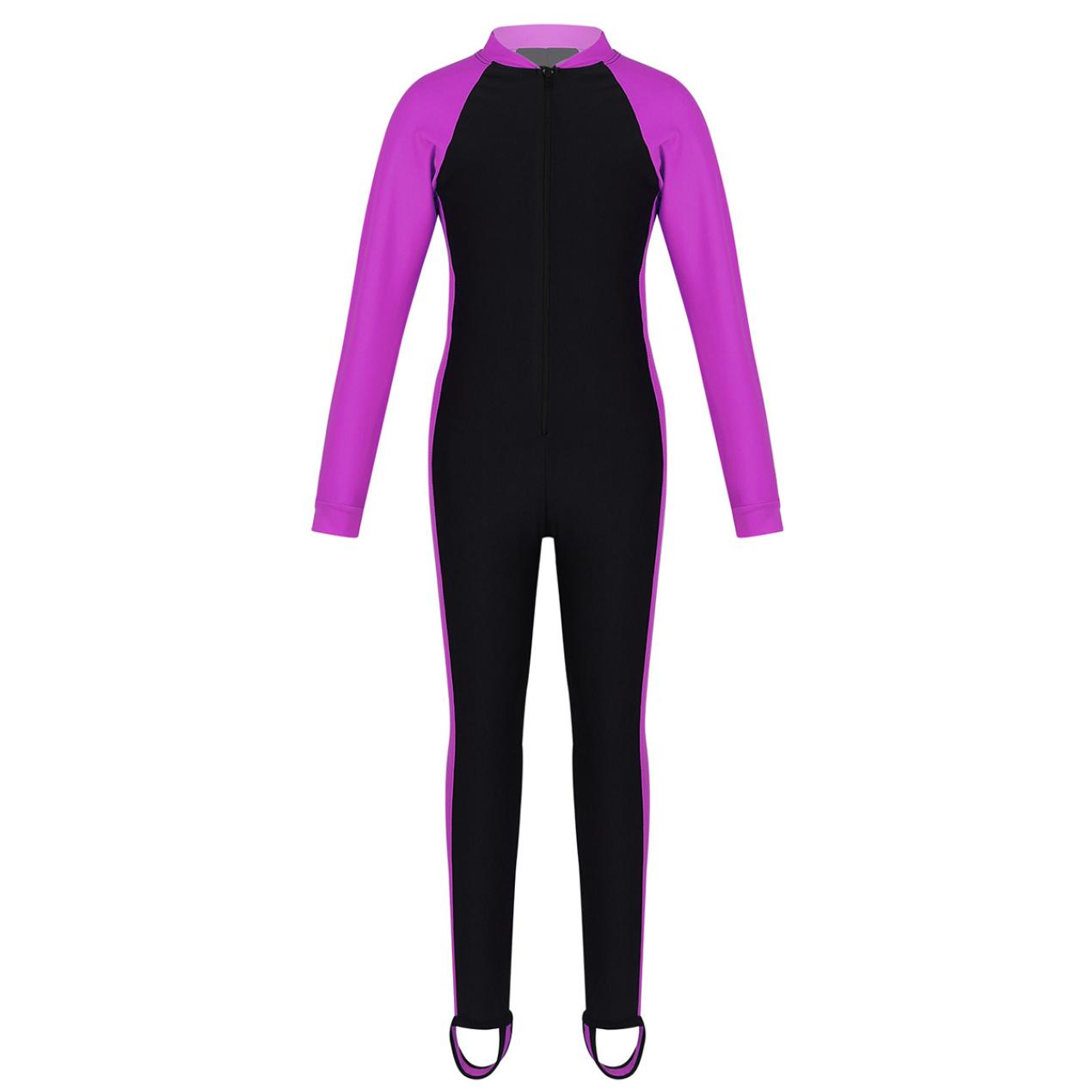 

Детский цельный купальник с длинными рукавами, унисекс, купальник для девочек, купальник Rush Guard, гидрокостюм 7-8 Years ярко-розовый