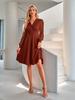 2025 Autumn/Winter Women's V-Neck European Jacquard Dress