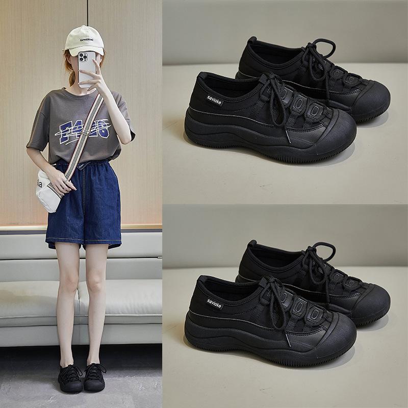 New Korean Version of Spring Canvas Shoes for Female Students Breathable Casual Shoes Internet Celebrity Street Photography White Shoes