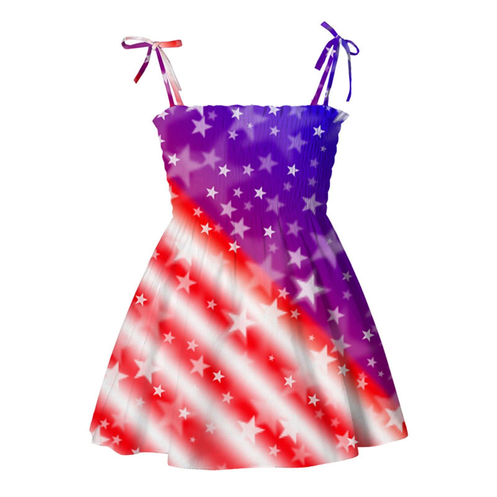 

Summer Children Printing Condole Independence Day Dresses Of The Girls 120 киноварь