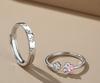 2pcs Couple 925 Sterling Silver Rings Sparkly Zircon for Women and Men Superior Luxury Wedding Jewelry Anniversary Gift