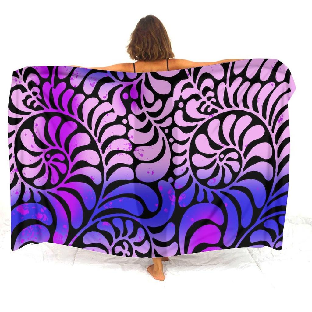 Summer Lightweight Women'S Sarong Shawl Polynesian Customizable Pattern Beach Essential Sun And Windproof Cape