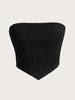 Crop Top Phumee Backless  Solid Color Tube Top Strapless A1973