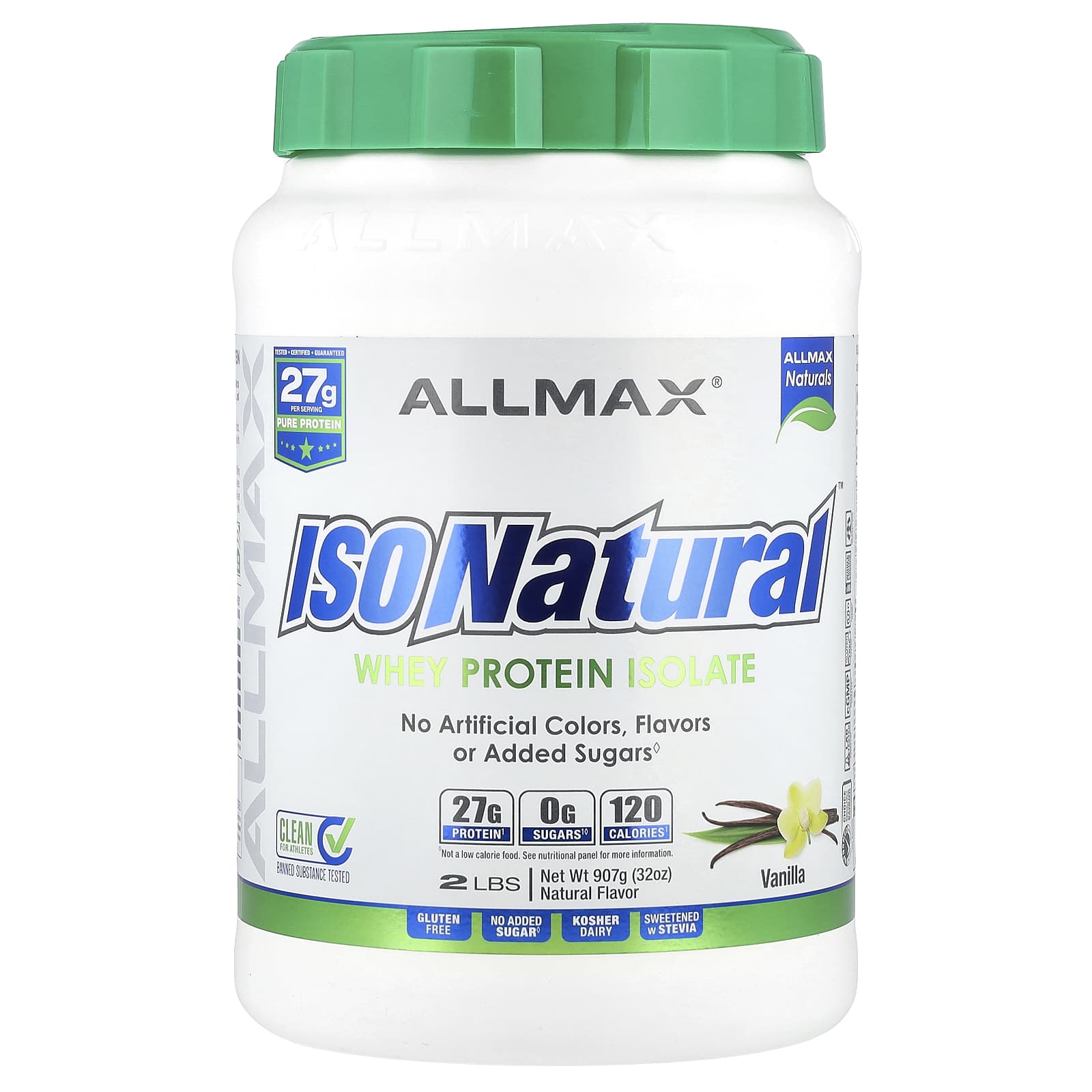 

ALLMAX, IsoNatural, 100% Ultra-Pure Whey Isolate, Vanilla, 2 lbs (907 g)