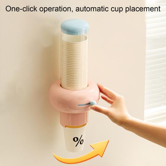 Paper Cup Holder Dust-Proof Transparent Cover Large Capacity Dispenser with Disposal Cups Portable Paper Cup Storage Container