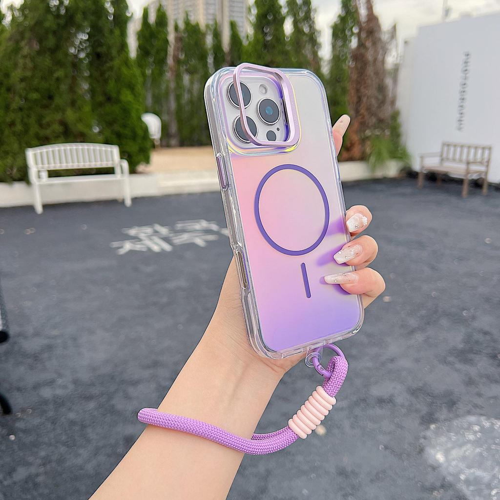 iPhone 17 Pro Max Color-Changing Dragon Lens Holder & Lanyard Case - 16 Bright Colors