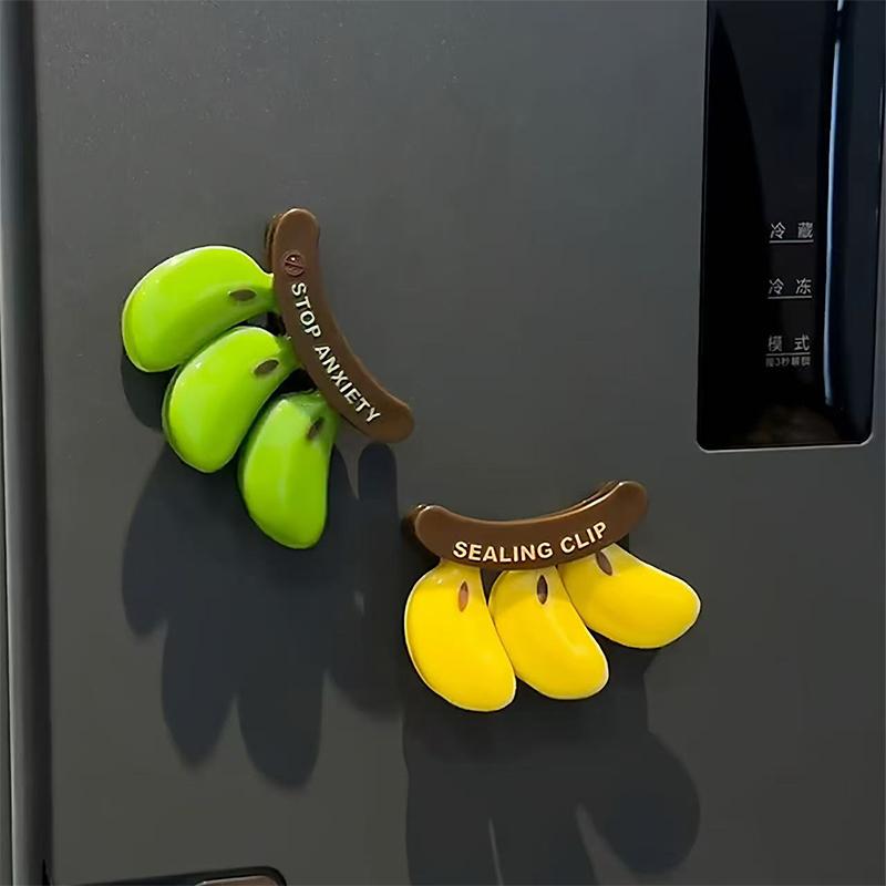 Kunststoff Bananen Magnetverschluss Feuchtigkeitsdicht Handpresse Frischhalteclip Multifunktionaler Haushalts-Lebensmittelbeutelclip