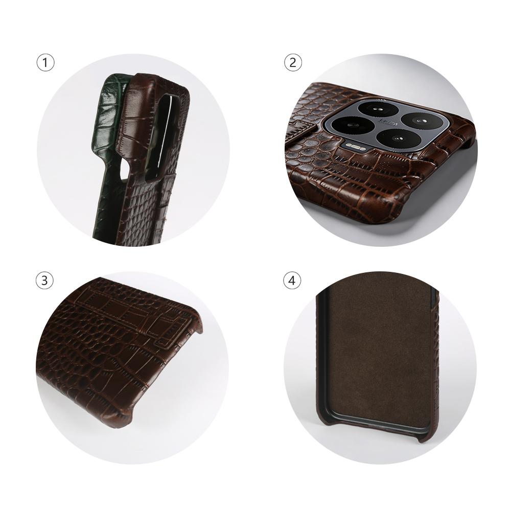 S řemínkem na zápěstí Luxusní pouzdro z pravé kůže pro Xiaomi 17T Pro 15 17 Ultra 15T 14T 13T 12S 15S Pro Vzor krokodýla Funda Para