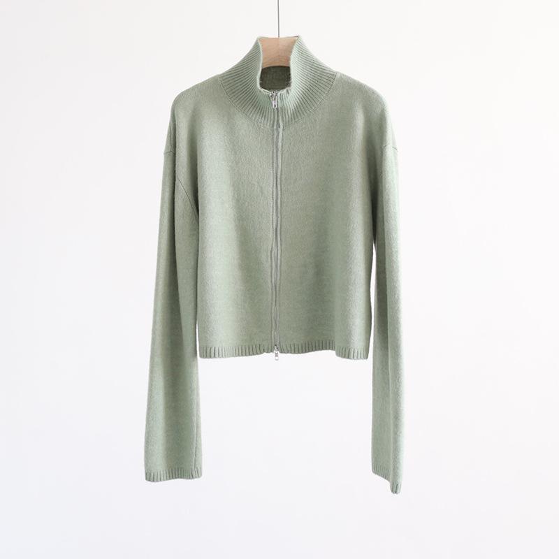 

Корейский вязаный кардиган с мандалой на молнии для женщин One Size светло-зеленый