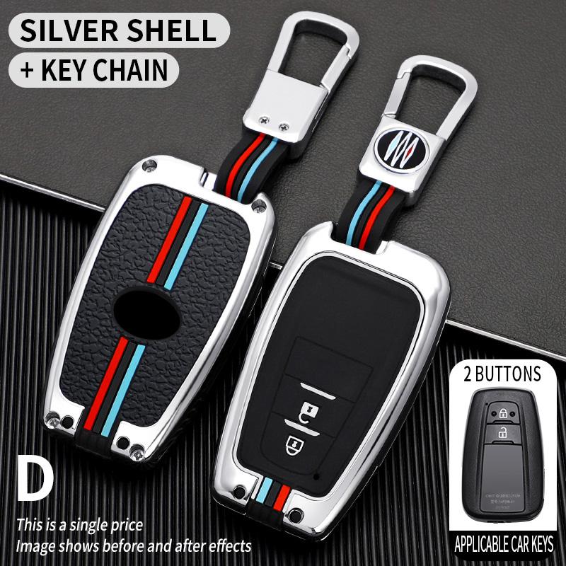 Zinc Alloy Car Remote Key Case Cover for Toyota CHR Prado 2017 2018 Prius Camry Corolla RAV4 2020 2022 2023 2024 Car Accessories