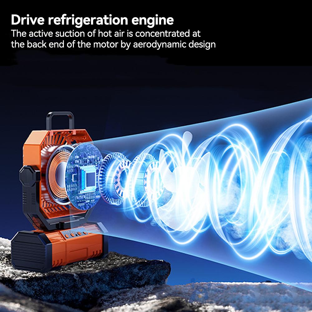 5400/9000mAh USB Rechargeable Camping Fan Portable Air Circulators Wireless Fans Tent Fan with Hook