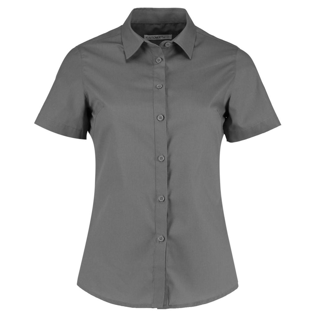 Kustom Kit Womens/Ladies Poplin Tailored Short-Sleeved Shirt