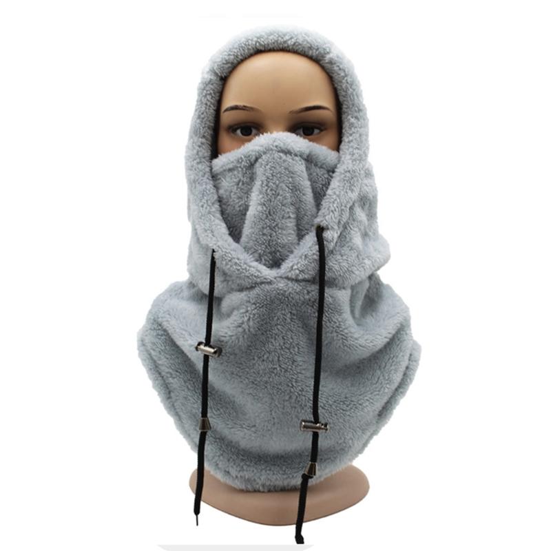 Furry Balaclava Face Cover Hat Hooded Sports Cap Accessory for Cold Weather
