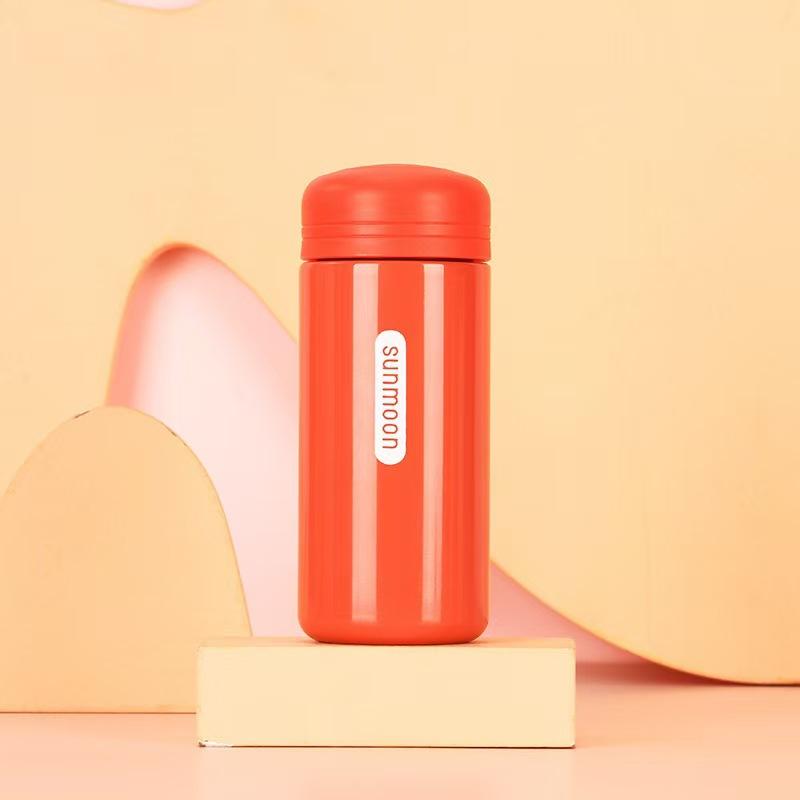 Japanese-style Wood Grain Cover Steel Insulated Cup Mini Tea Pocket Cup Business Office Gift Mug Durable Durable