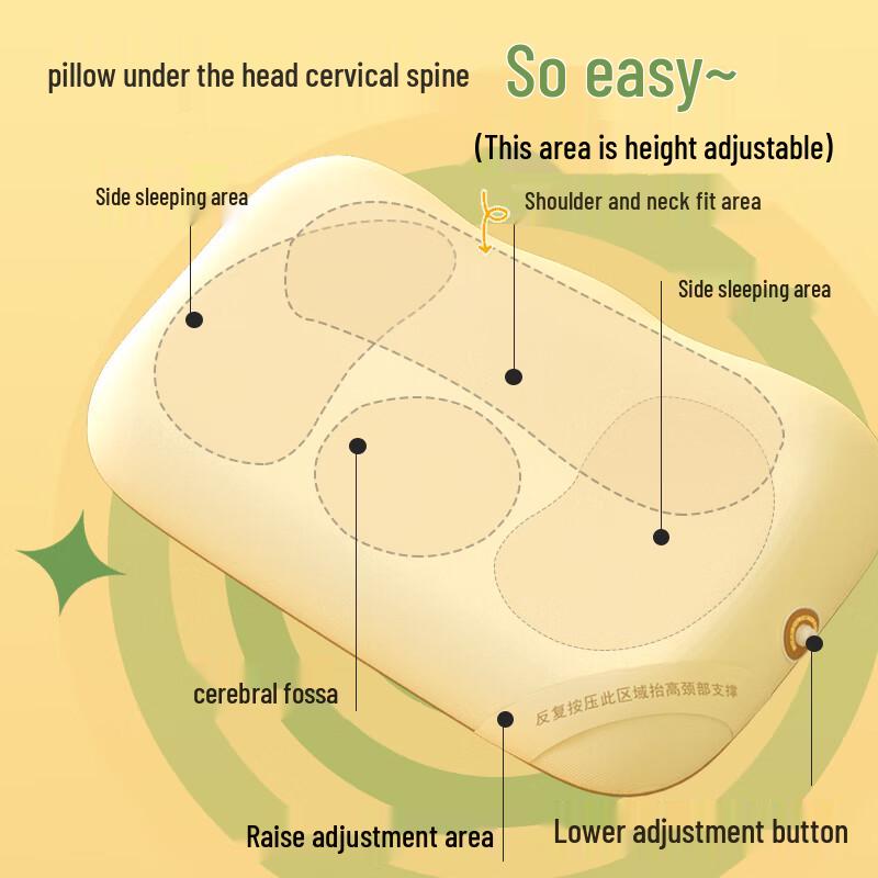 HEZHENG Ergonomic Cervical Pillow with Low-Frequency Massage