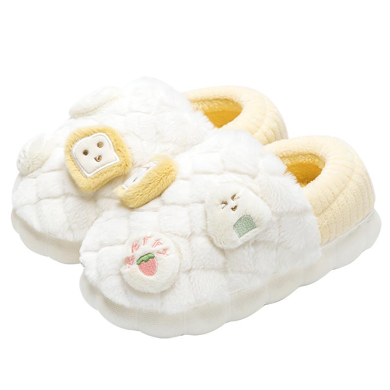 Winter Women Cotton Slippers Plush Warm Cotton Slippers Breathable Soft Non-slip Cotton Slippers