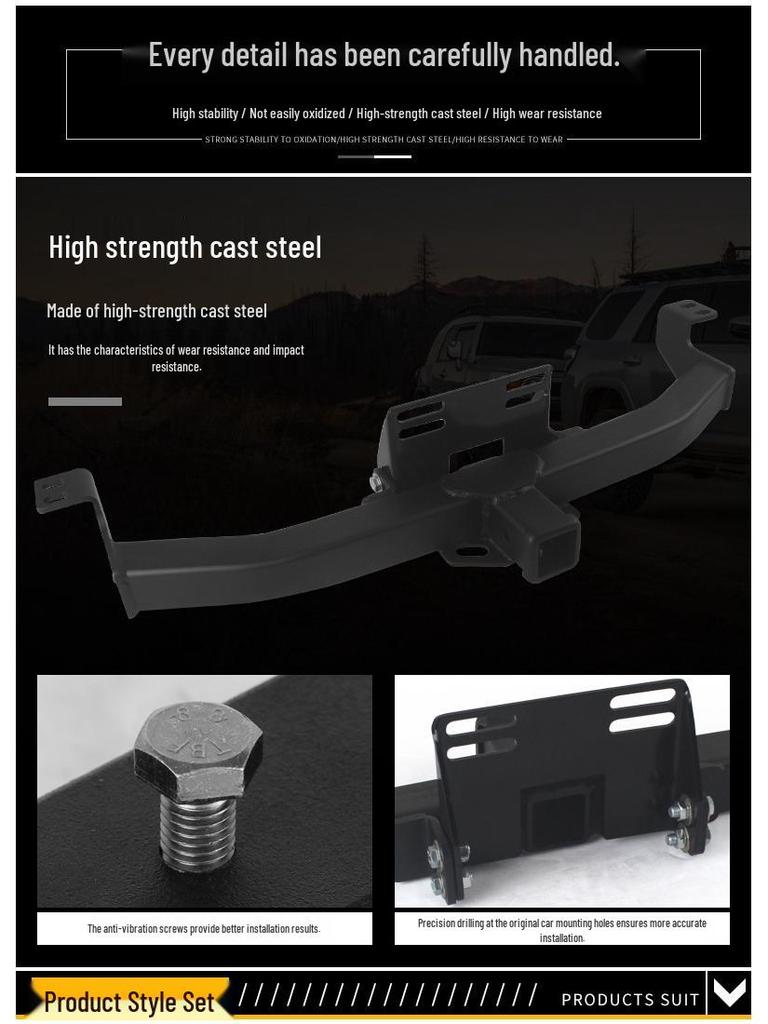 Toyota FJ Cruiser Modified Rear Trailer Hitch & Tow Hook Bracket