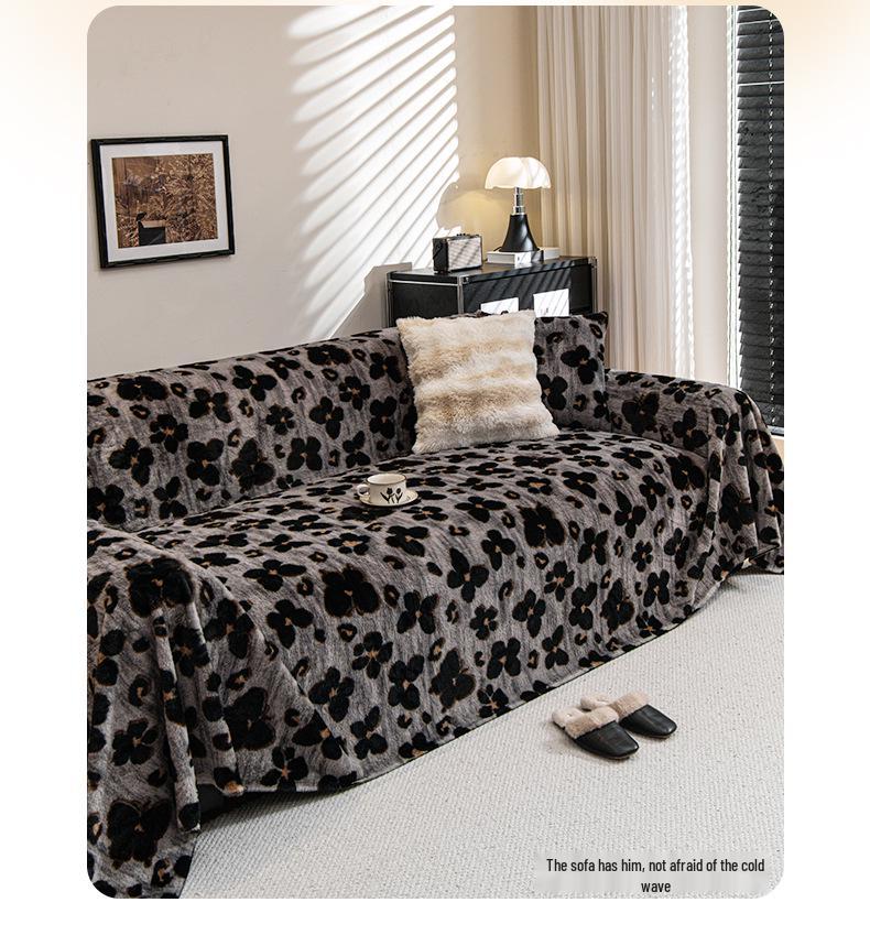 Luxurious Plush Winter-Style Thickened Leather Sofa Cover