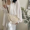 Summer Trendy Weaving Exquisite Handbag Fashionable and Simple Knitted Saddle Bag for Women Beach Vacation