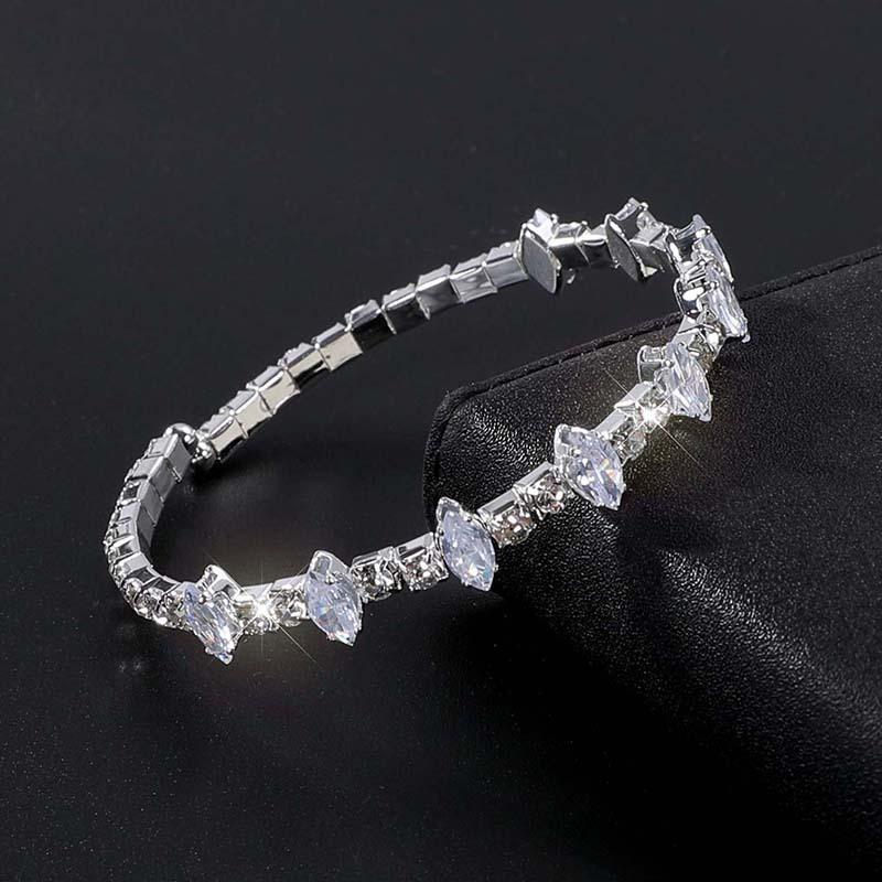 Bridal rhinestone bracelet multi-loop gold and silver full diamond bracelet wedding opening wound zircon bracelet