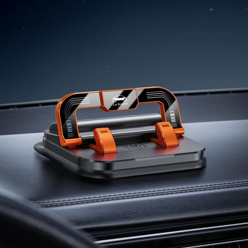 Universal 2-in-1 Rotatable Dashboard Car Phone Holder with Anti-Shake Number Plate