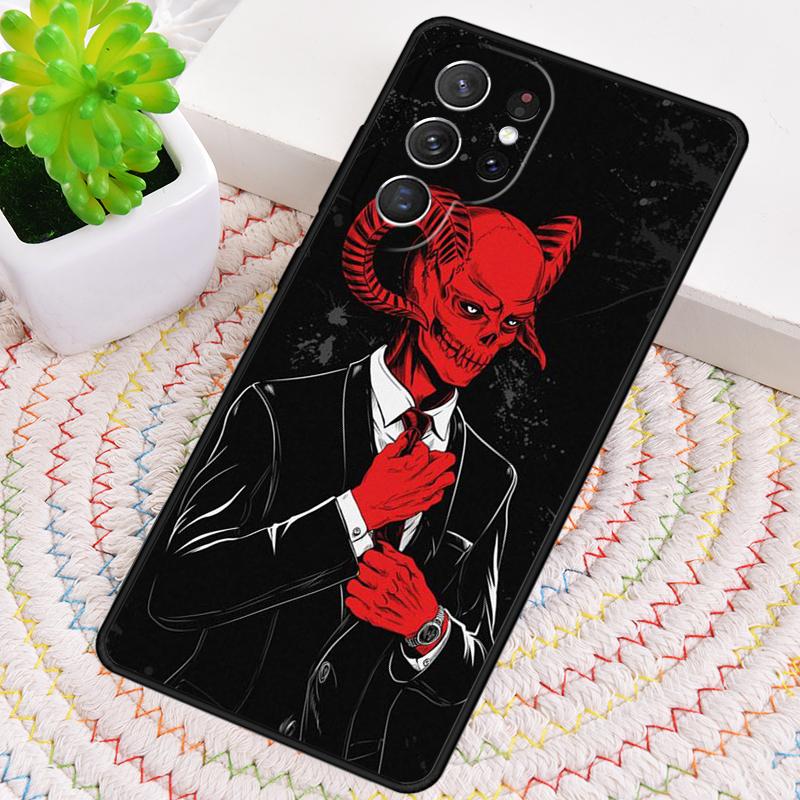 Satanic Scary Skull soft Phone Case For Samsung Galaxy note 10 pro S26 S25 S24 S23 S22 Ultra Plus S21 FE S20 Shockproof Cover