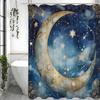 Moon Star Magic Shower Curtain, Bathroom Decorative Shower Curtain, Waterproof Shower Curtain with Hooks