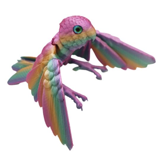 Гибкая модель попугая, напечатанная на 3D-принтере, шарнирная фигурка птицы с крыльями и подвижными суставами, коллекционные животные-украшения для дома и офиса