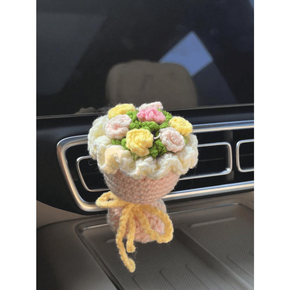 1pc Car Air Outlet Decoration Yarn Hand-Held Flower Car Air Conditioning Decoration