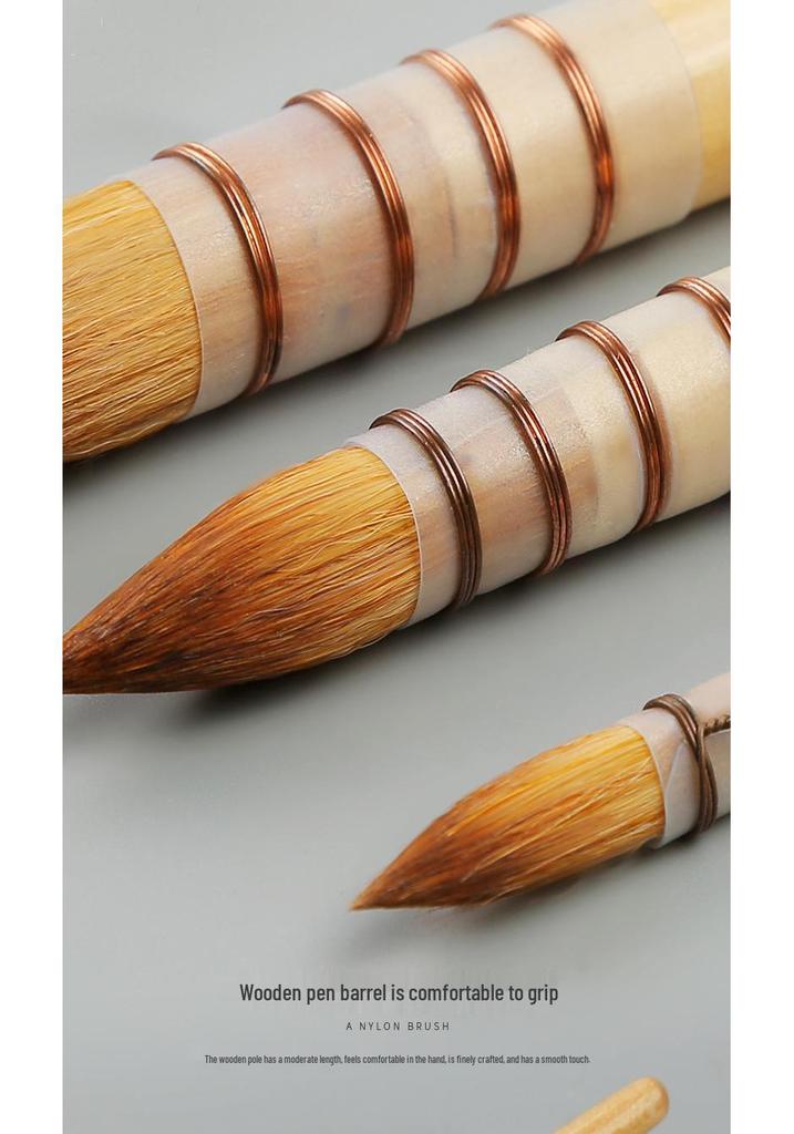 Korean ArtSecret Academy Grade Red Wood Handle Nylon Watercolor Brush 15RT