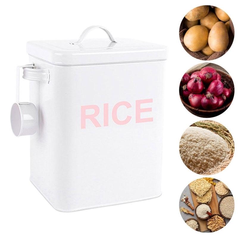 Space Saving Sealed Rice Container Airtight Flour Canister Pet Food Storage Jar with Lid Baking Supplies Organizer