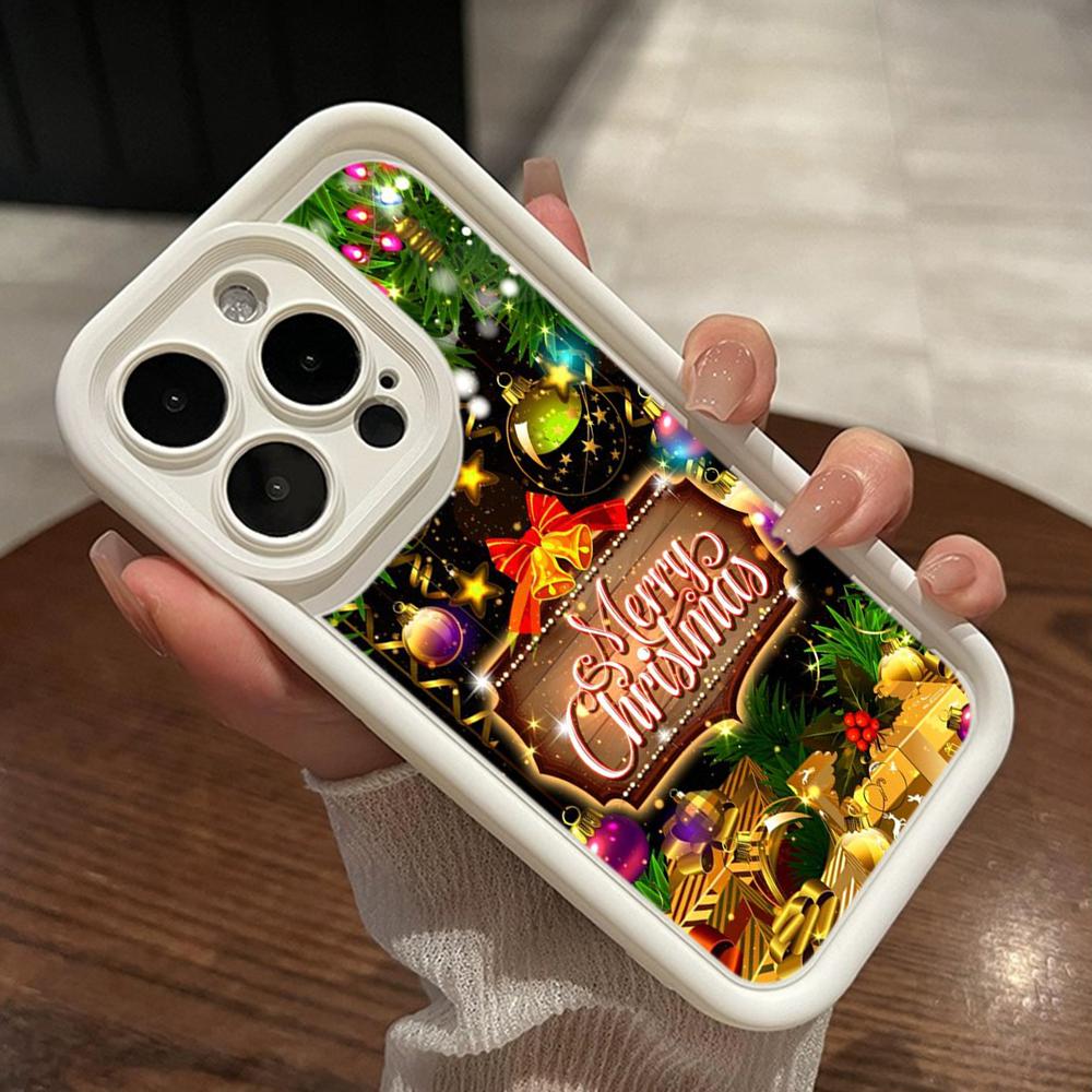 Ae113 Crăciun Fericit artă Moș Crăciun artă design Huse de telefon pentru iPhone 16 14 13 11 Pro Max 15 7 8 Plus 12 mini XR XS Max Husă de protecție pentru scară de înger