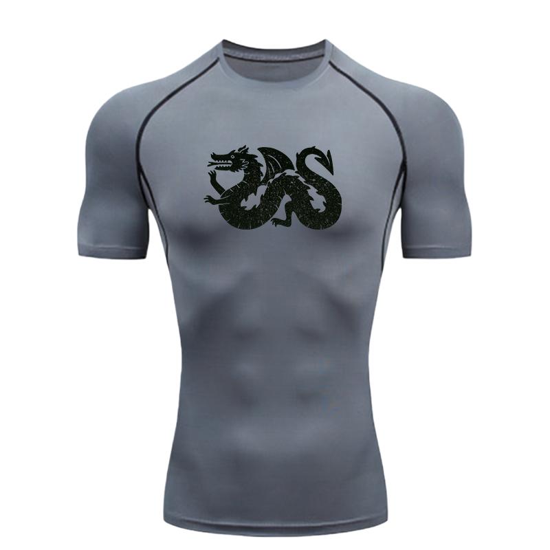 High Elasticity Men Sports T-shirt Training Gym Jogging Running Workout Compression Rashgard Tops Short Sleeve Sweat Absorbing Tight Fit