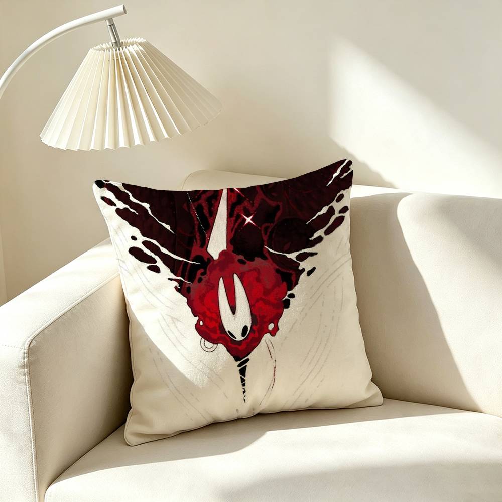 H-Hollow Knight Silksong Game Pillow Case Square Double-Sided Sofa Cushion Cover Bedroom Bedside Pillow