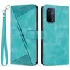 For Oppo A74 5G/A93 5G/A54 5G Folding Stand Wallet Mobile Case Triangle Imprint Leather Cover with Strap