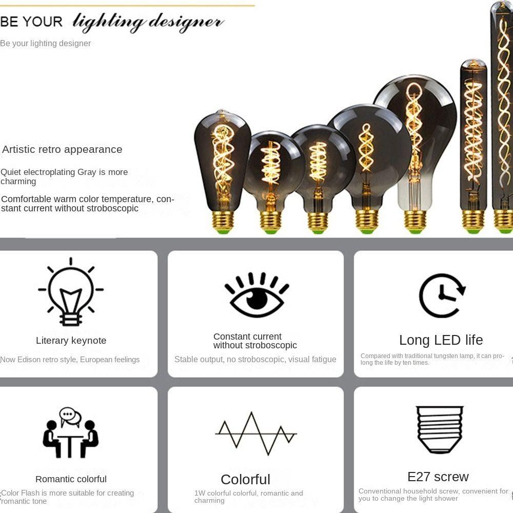 Edison Lamp Filament Filament Edison Lamp Hot Vintage Retro Bulb  Vintage Decorative