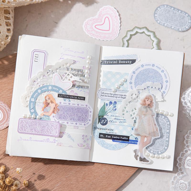 Journal GO 45pcs Vintage Frame Memo Pads School Office Supplies Scrapbooking Collage Junk Journal diy Material Papers