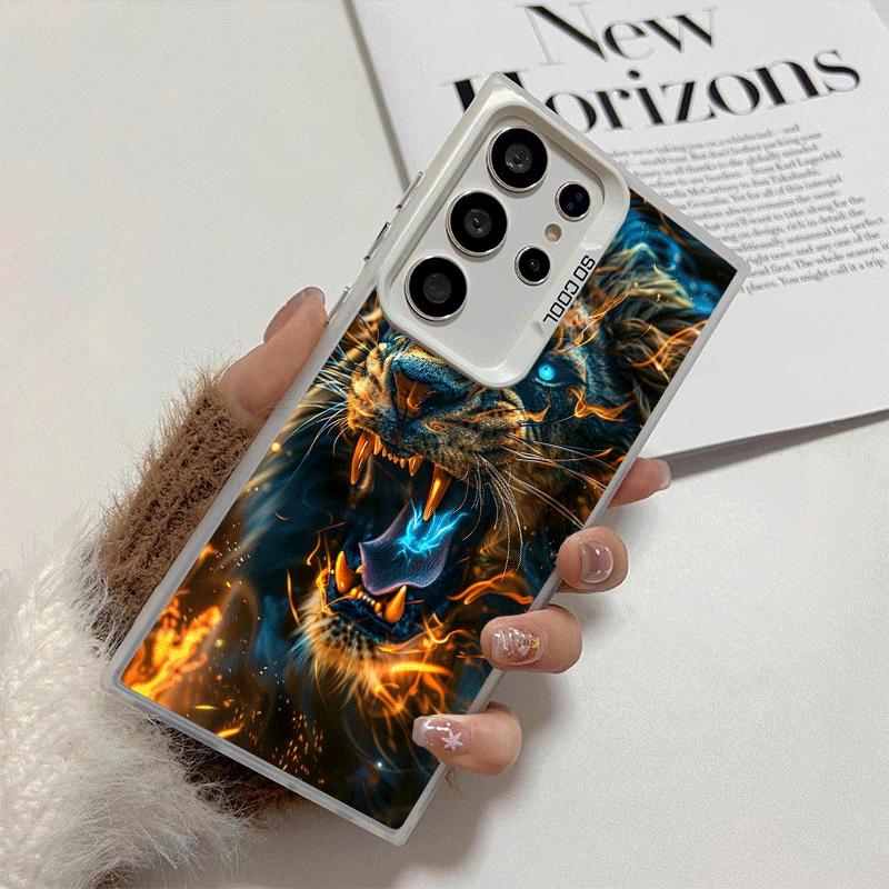 Lion Male Man King Soft Phone Case for Samsung Galaxy S24 S25 FE S26 Edge S23 Ultra S22 Plus S21 + Shockproof Cover Back Shell