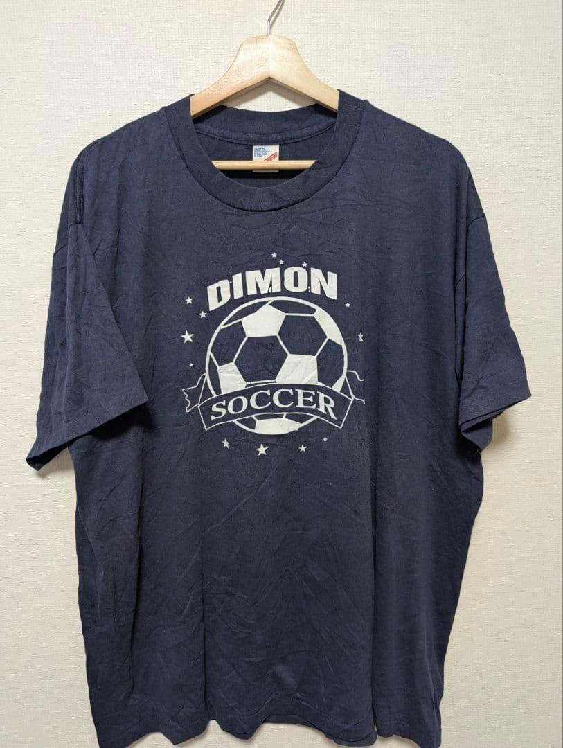 90s USA-made T-shirt XL navy single stitch vintage used clothing XL