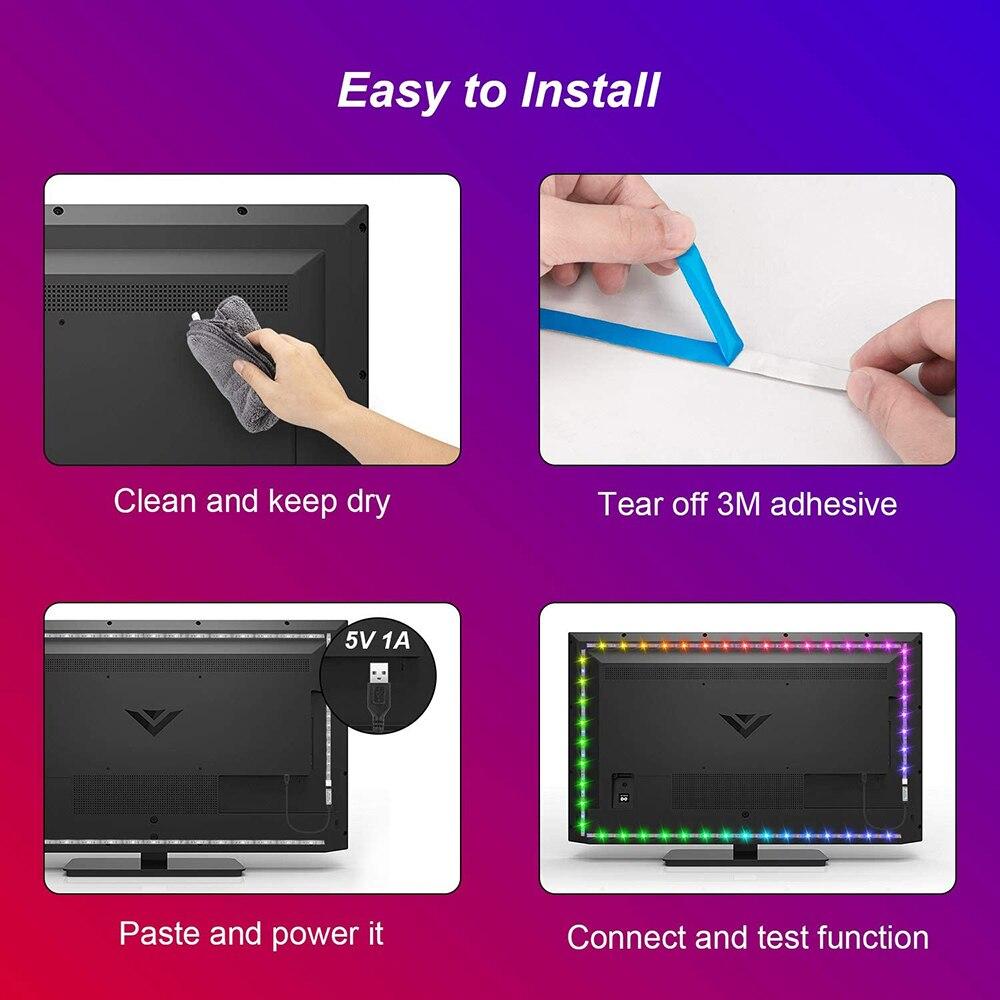 5050 RGB LED pásek Světlo Ložnice SMD TV Podsvícení Páska Dioda Páska Flexibilní, nevodotěsná světla pro dekoraci pokojového baru