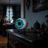 Scary Realistic Large Eyeball Lifelike Decorative Smooth Hyper-Realistic Eye Decor for Cabinet Table Centerpiece Bookshelf