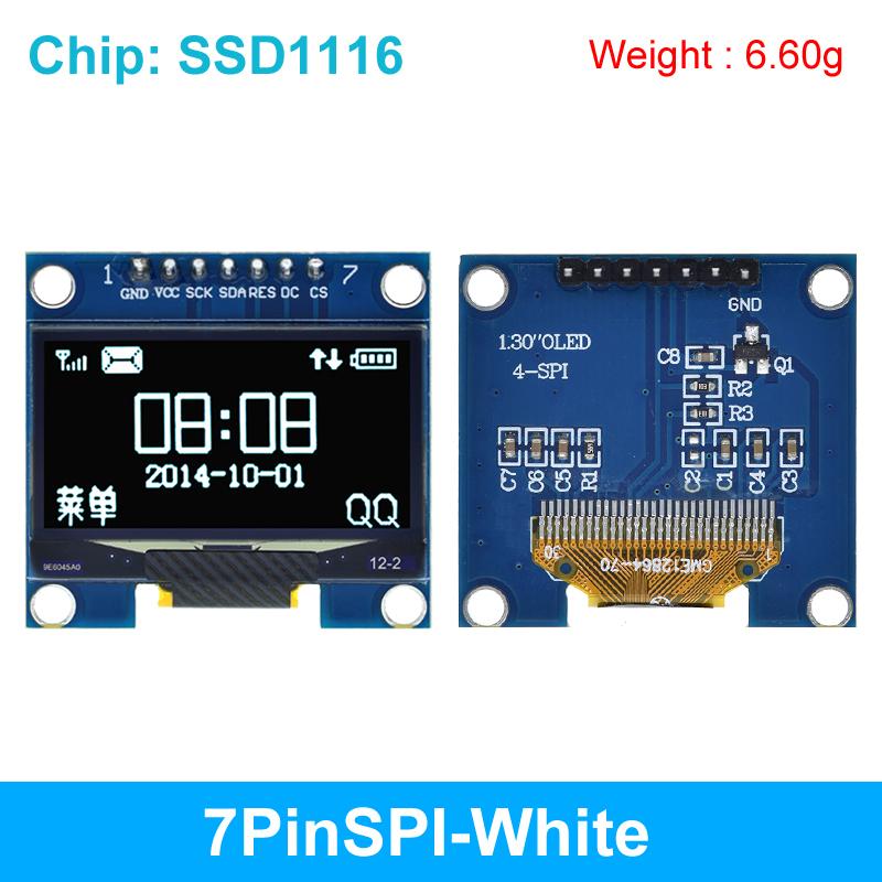 TZT 1,3 Zoll OLED-Modul SPI/IIC I2C Kommunikation weiß/blau Farbe 128X64 1,3 Zoll OLED LCD LED Display-Modul 1,3" OLED-Modul