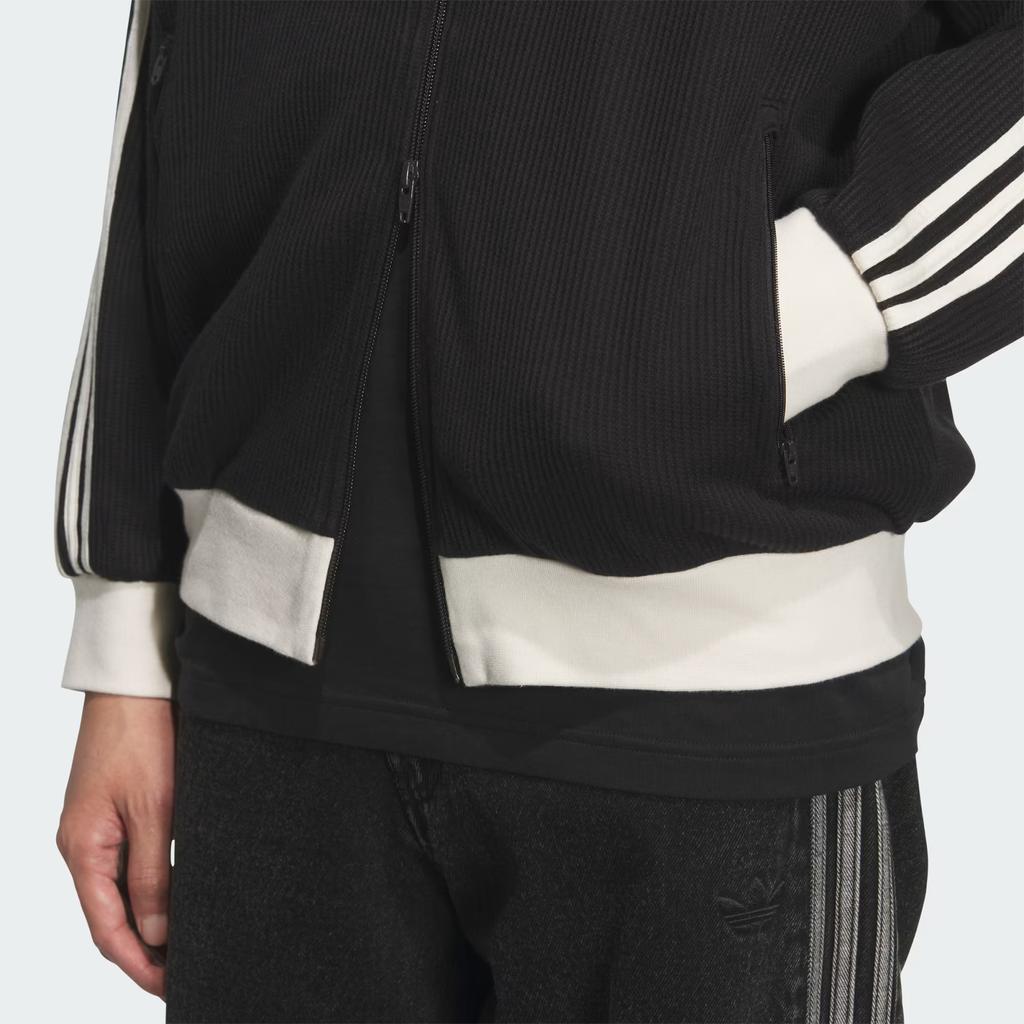 Adidas Originals Waffle Series Classic Sport Stripe Casual Comfortable Daily Long Sleeve Jacket Unisex jackets KQ6863