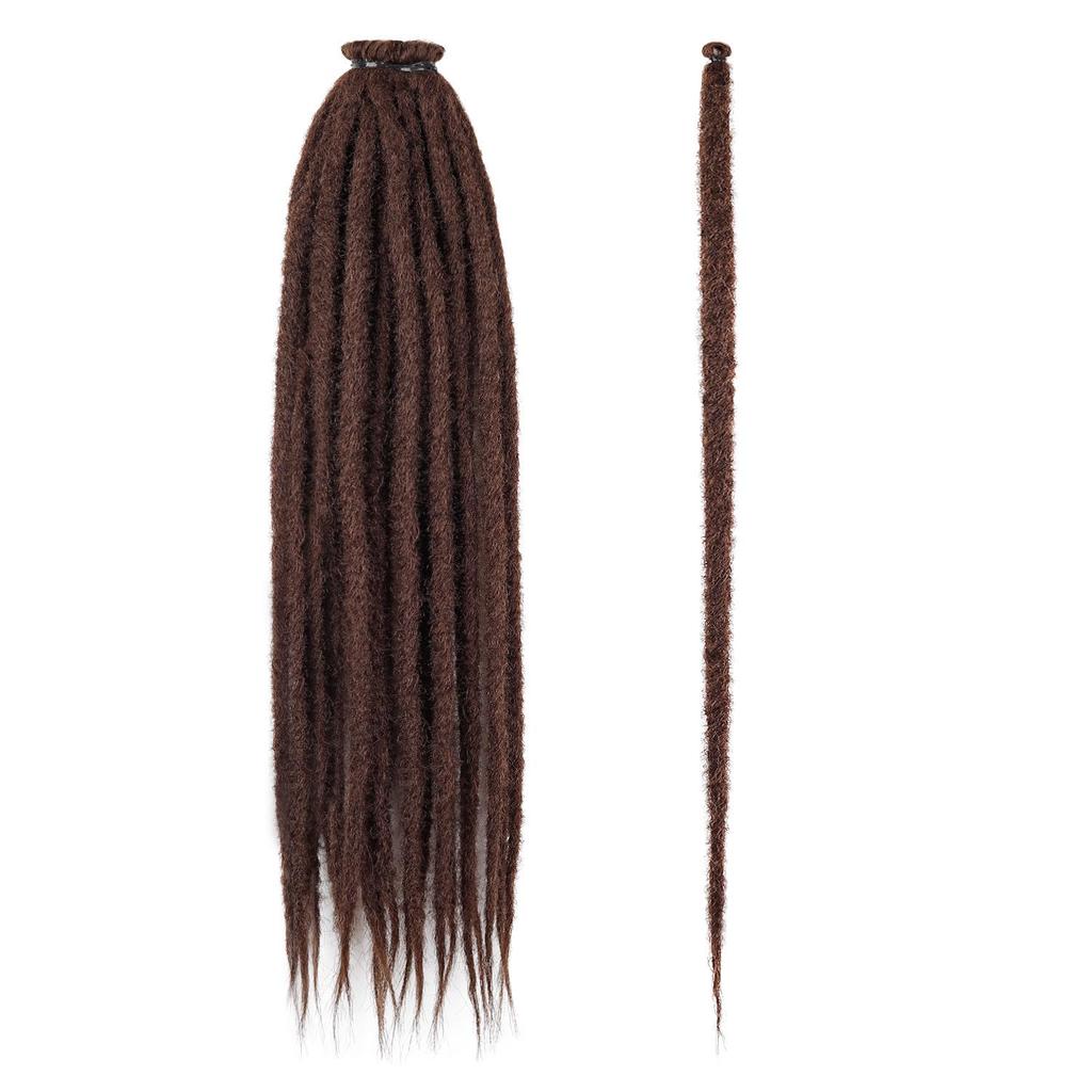 24-Inch Single Strand European & American Felt Dreadlocks Wig – Hand-Crocheted Extensions for Street Dance