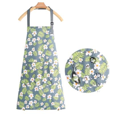 Cute Flower Kitchen Household Oil-Proof Cooking Apron For Women Children Men Kitchen Waterproof Adult Coffee Baking Accessories