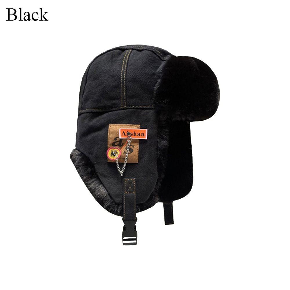 Winter Warm Cossack Cap Plush Lei Feng Hat Fashion Trapper Hat Women Men
