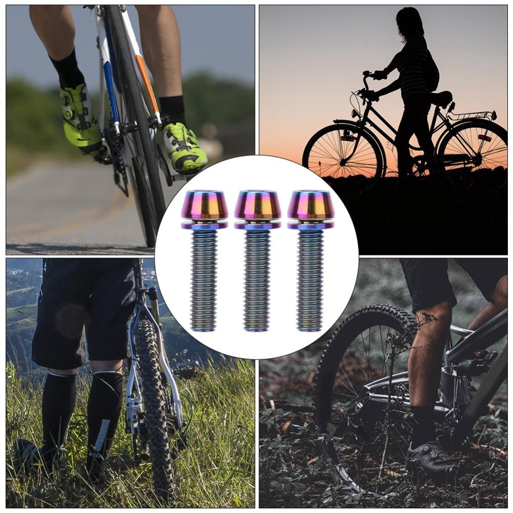 3PCS Titanium Alloy Bike  Stem Bolts Hex Tapered Head Bicycle Disc Brake Screws  Bike Maintenance