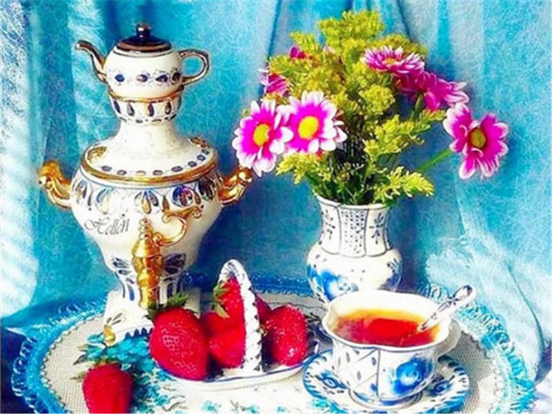 Diamond Embroidery Kitchen Flower Handmade Gift Picture Rhinestones Diamond Mosaic Full Drill Home Decor