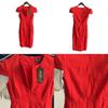 Breathable Polyester Blend Vneck Short Sleeve Dress For Office Wear