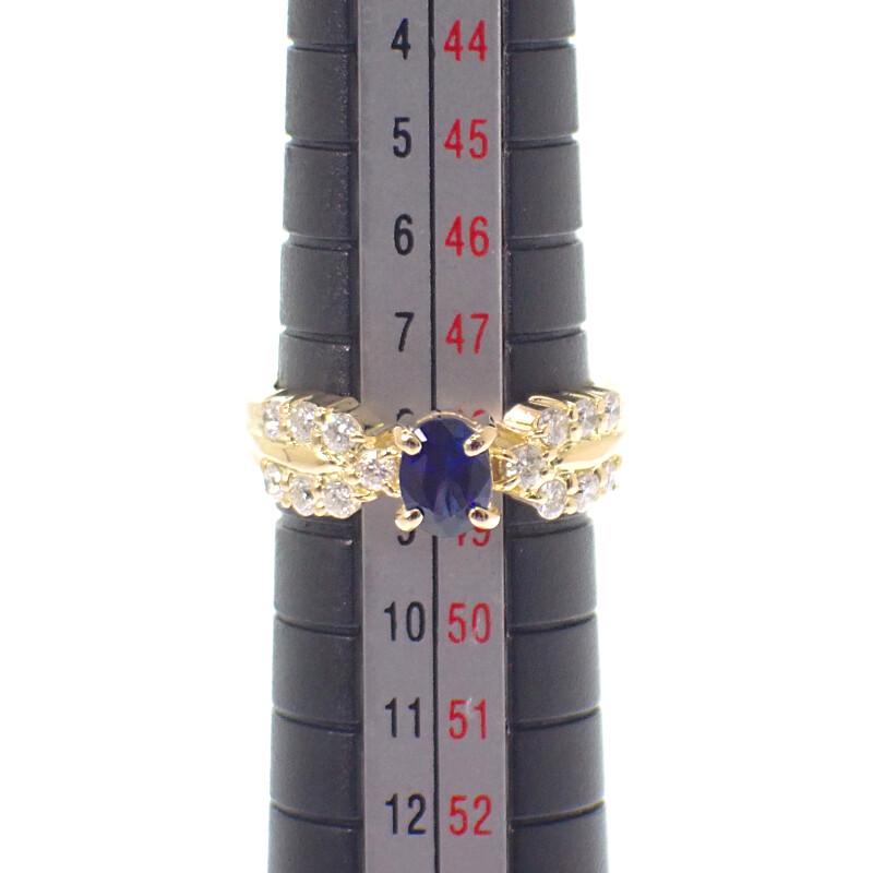no brand  #8(JP Size) ring blue K18 yellow gold Women